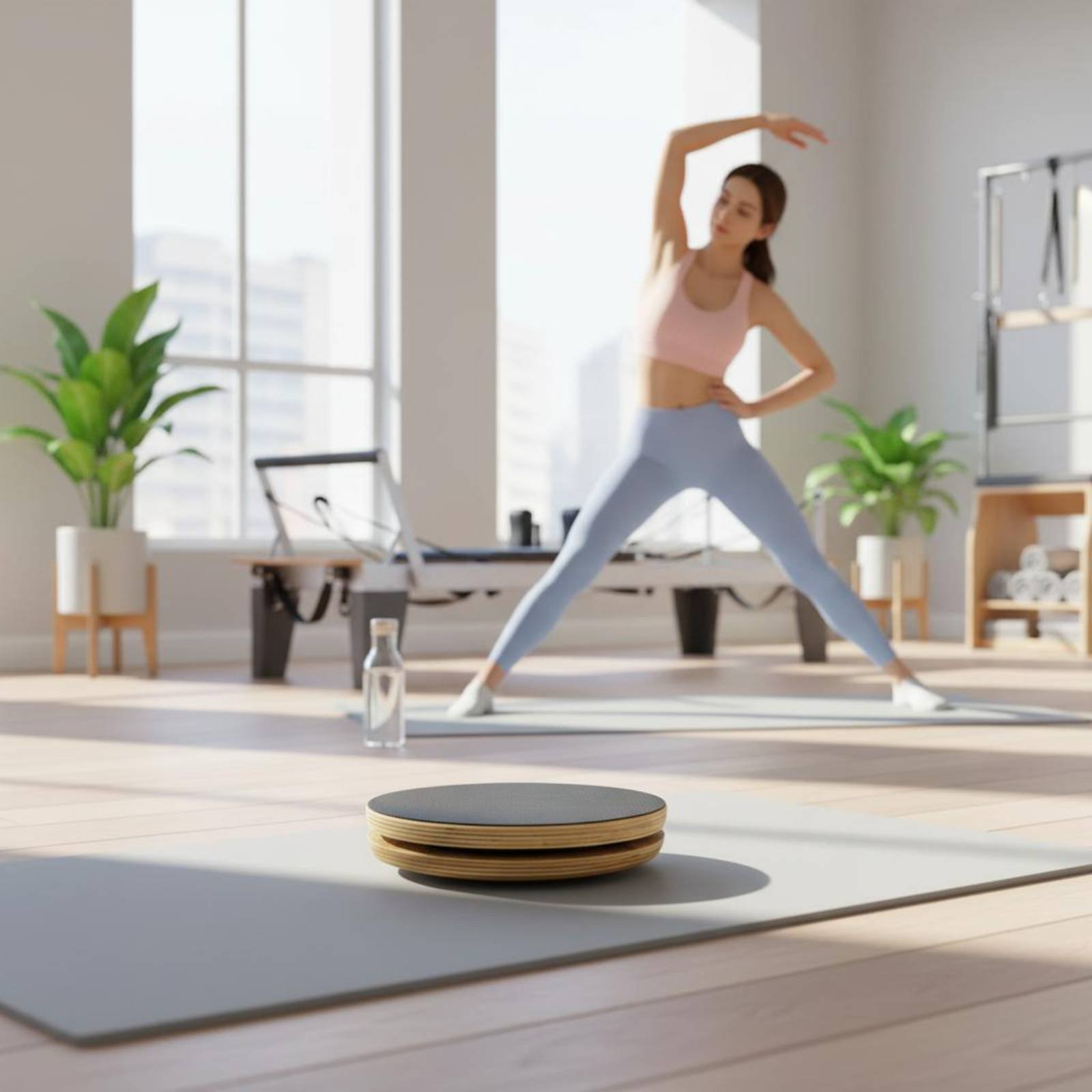 Pilates & Yoga Training Center - 2 Pieces Wooden Pilates Disc Solid