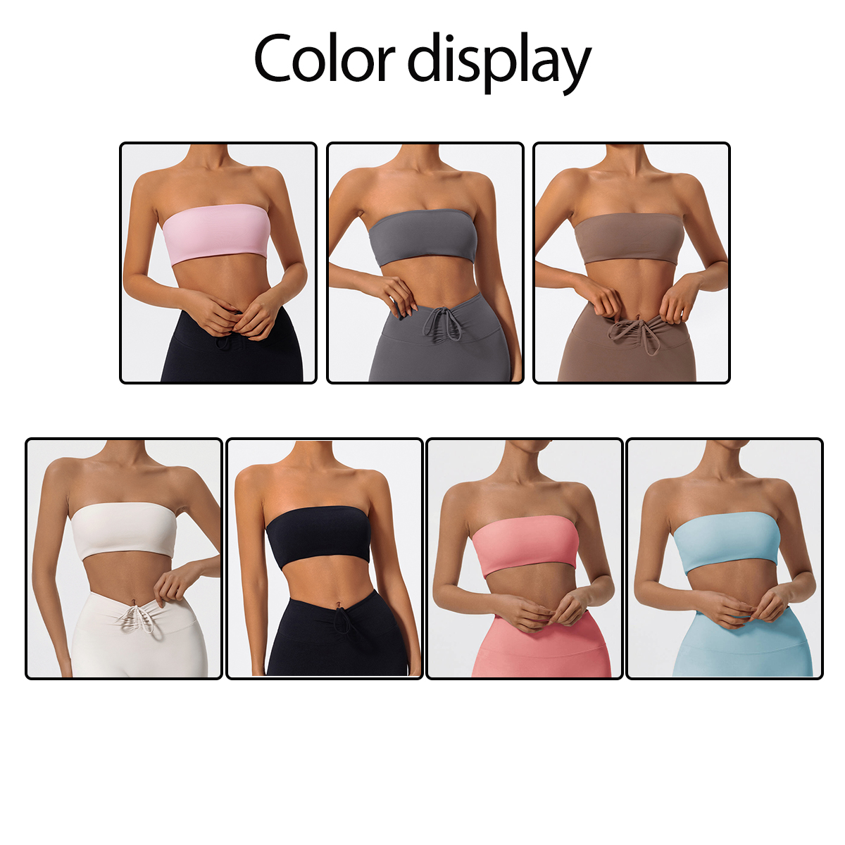 Strapless Sports Bra Gym Crop  - Pilates Yoga Wear incelemesi ve fiyatı