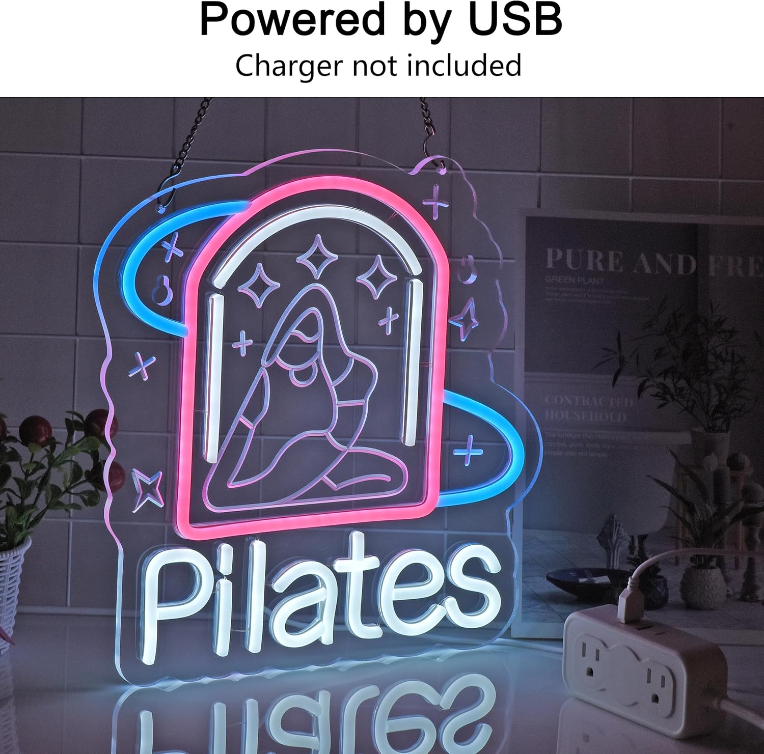Pilates Neon Sign Art Wall Lig - Pilates Yoga Wellness incelemesi ve fiyatı